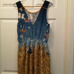 Antix Short Dress with Butterfly Pattern (S)